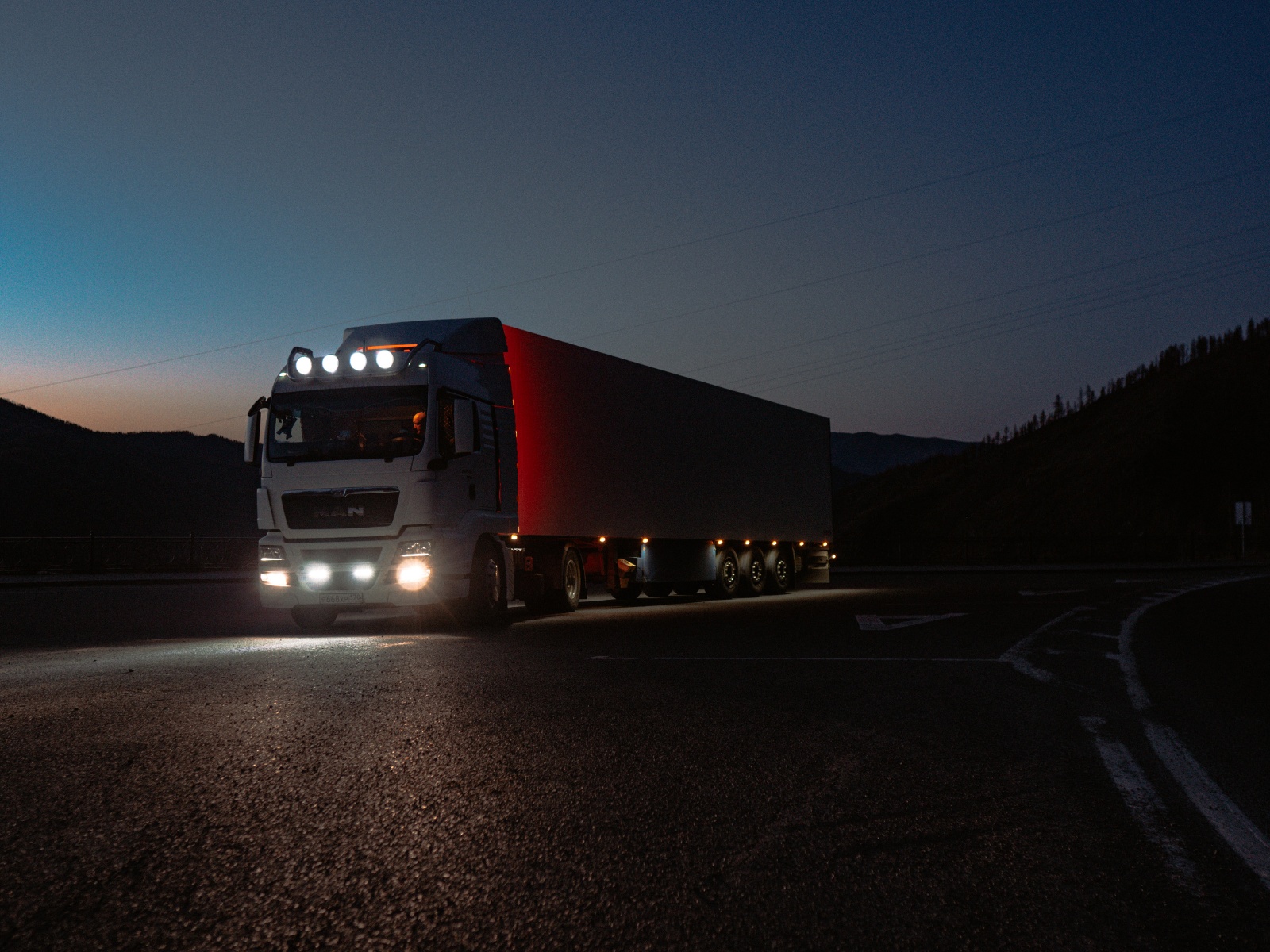 Heavy haulage truck on a regional highway